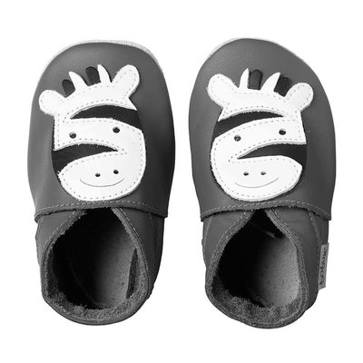 Chaussons bébé taille L zèbre gris BOBUX