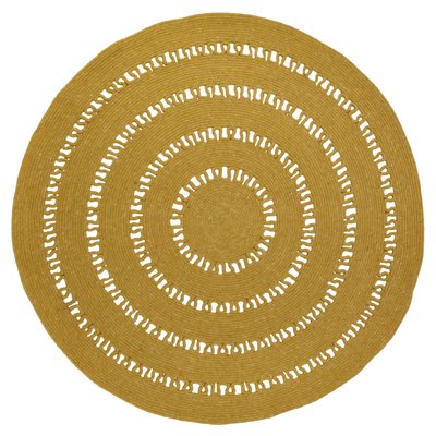 Tapis rond laine feutrée ajourée BIBEK NATTIOT