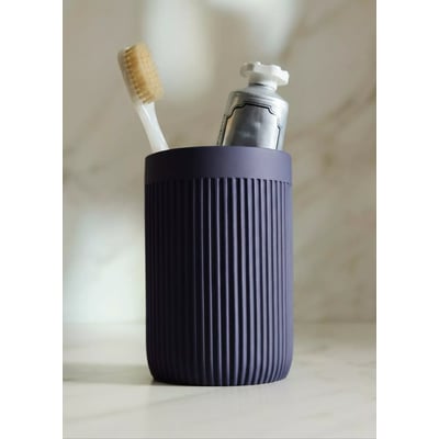 Gobelet à brosse à dents rayé en résine MANGO HOME