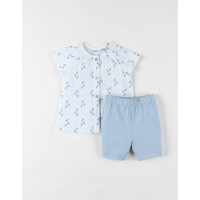 Set blouse plume + legging, aqua/écru NOUKIE'S