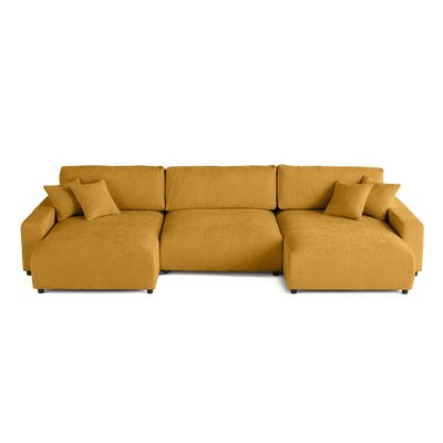 Canapé Panoramique Convertible Velours texturé 7 places - PIVOINE LISA DESIGN