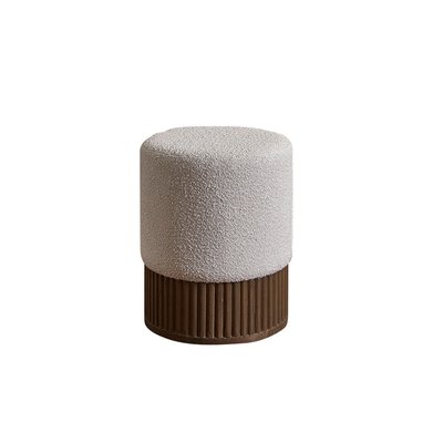 Pouf en bois massif et bouclette  TANE BERAH GETAH