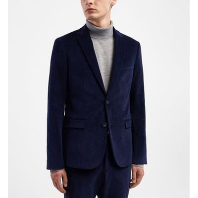 Veste velours bleu marine femme clearance