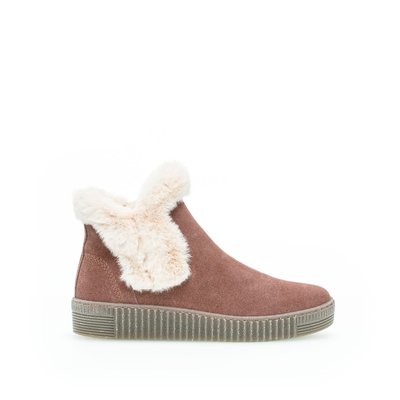 Bottines en velours à talon compensé plat GABOR