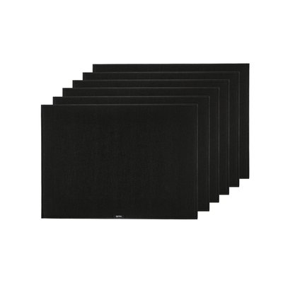 Set de table rectangulaire - 6 pièces - Feutre recyclé noir BJORN