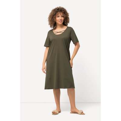 Robe trapèze en jersey. Décolleté rond et ULLA POPKEN