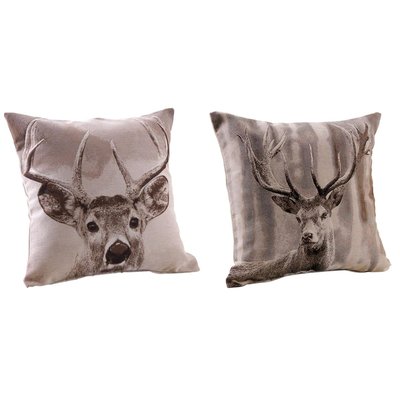 Coussin cerf en coton et polyester (Lot de 2) 60 cm AUBRY GASPARD