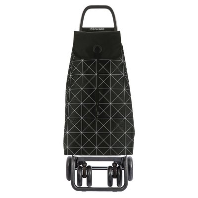 IMAX STAR - Chariot de course Pliable - 4 roues - Rayé - Design élégant et ultra-fonctionnel, cadre léger en aluminium, sac imperméable à motif rayé ROLSER
