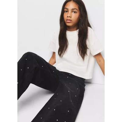 Jean large à strass MANGO KIDS