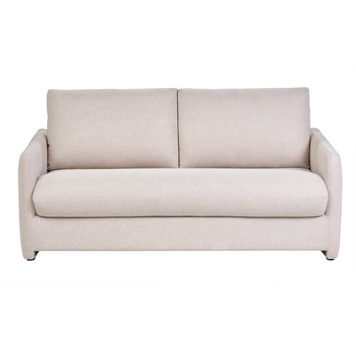 Canapé convertible 2 places en tissu beige crème PAULIN MILIBOO