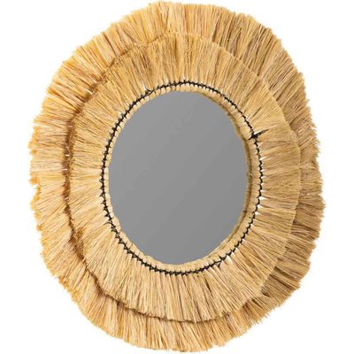 Miroir rond en herbe naturelle style bohème pour intérieur chaleureux RECOLLECTION