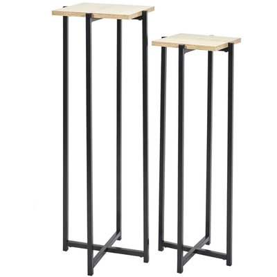 Ensemble de 2 sellettes en métal et bois Loka CMP