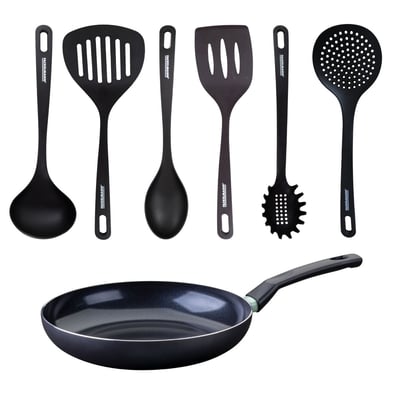 Set poêle antiadhésive céramique 28 cm et 6 ustensiles BRANDAO FACKELMANN