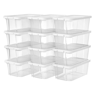 Lot de 12 Boîtes à Chaussures Transparentes avec couvercle CALICOSY