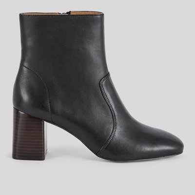 Bottines à talon, cuir responsable MONOPRIX