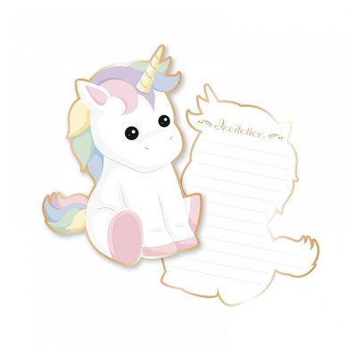 set de 8 invitation babylicorne PARTY PRO