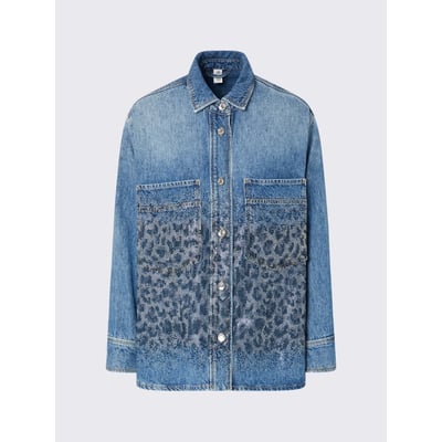 Surchemise en denim avec strass animalier LIU JO