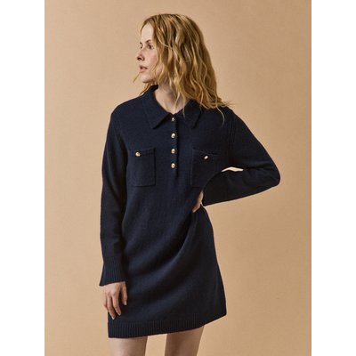 Robe-pull col polo courte boutons dorés CYRILLUS