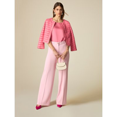 Pantalon large en tissu stretch teinte unie OLTRE