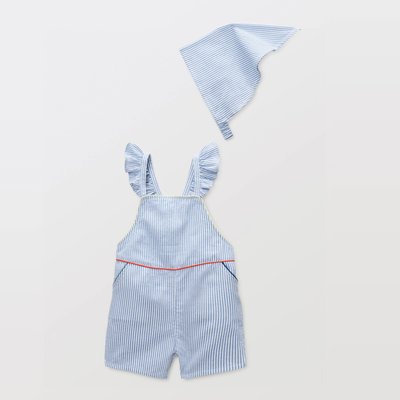 Salopette courte avec fichu rayés en coton BOUT'CHOU