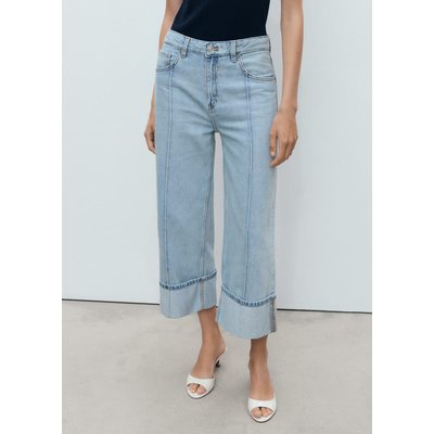 Jean wideleg crop revers à l'ourlet MANGO