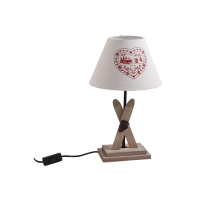 Lampe avec pied en bois décor ski AUBRY GASPARD