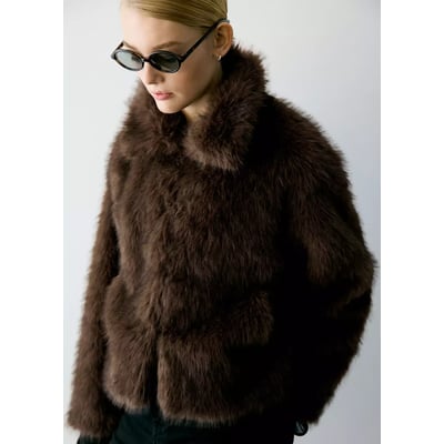 Manteau imitation fourrure MANGO TEEN