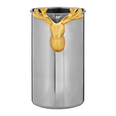 Stag Head Wine Cooler in Gold/Stainless Steel SO'HOME