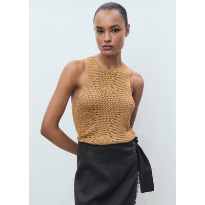 Top Fil textile maille ajourée MANGO