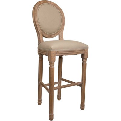 Tabouret haut bois et tissu style classique élégant RECOLLECTION