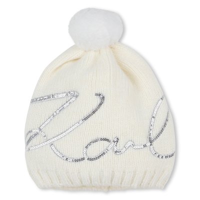Bonnet tricot à pompon KARL LAGERFELD KIDS