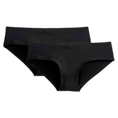 Pack of 2 Cottone Shorts in Plain Cotton LA REDOUTE COLLECTIONS