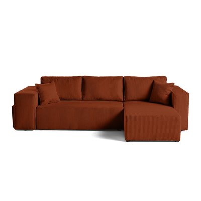 Canapé d'Angle Convertible en Velours côtelé 4 places - TOPAZE LISA DESIGN