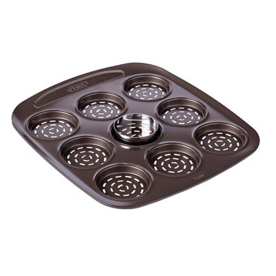 Plaque à 9 mini pizza en métal avec prise en main facile,  Ø6,5 cm PYREX