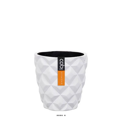 Joli pot effet 3D forme bullet fibres synthétiques H 8 x D 8 cm Blanc ARTIFICIELLES