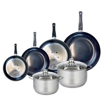 4 poêles 20/24/28/32cm + 2 faitouts 20/24cm PRIMA BRILLANT ELO