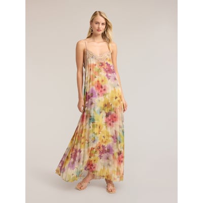 Robe longue plissée avec imprimé MOTIVI
