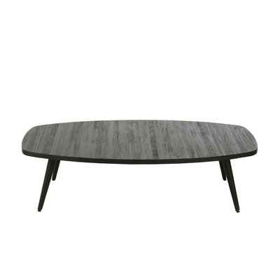 Table basse ovale en teck recyclé brossé et en métal L120 - DILI HELLIN, DEPUIS 1862