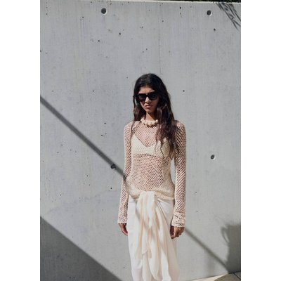 Pull crochet manches longues MANGO
