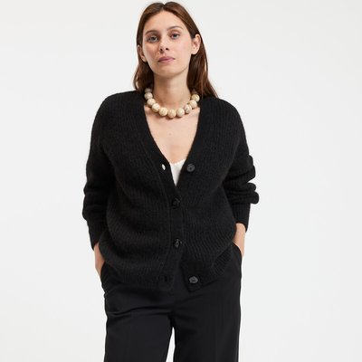 Cardigan com decote em V, mistura de alpaca, Signature GILDAS LA REDOUTE COLLECTIONS