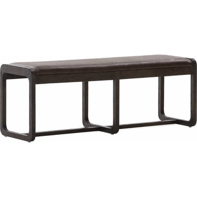 Banc capitonné en bois d'orme RECOLLECTION