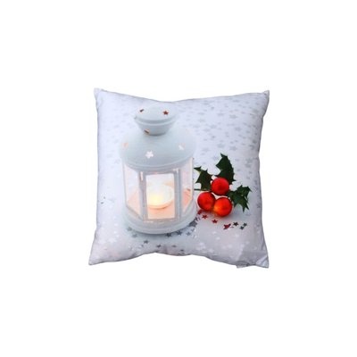 Coussin lumineux Lanterne et houx de Noel DOUCEUR D'INTÉRIEUR