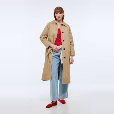 Trench long en coton avec doublure matelassée amovible MONOPRIX
