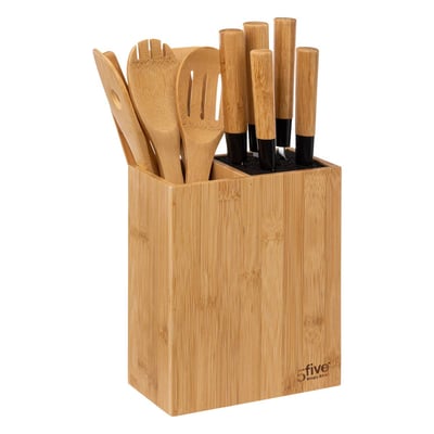 Bloc 5 couteaux & 5 ustensiles manche BLACK BAMBOO 5FIVE SIMPLY SMART