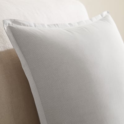 Taie d'oreiller en percale de coton lavé, rayée, 120 fils, SABBAL AM.PM