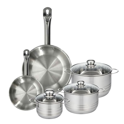2 poêles 24/28cm + 3 faitouts 16/20/24cm ETERNA BRILLANT FACKELMANN