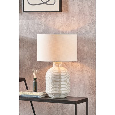 Grey and White Pattern Ceramic Table Lamp Base ÉDITÉ