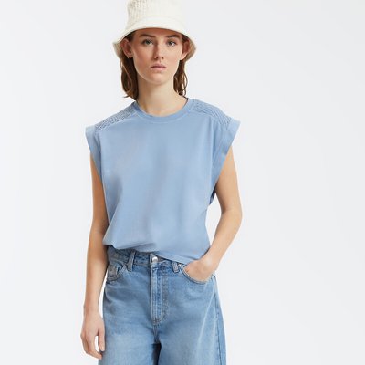 Camiseta sin mangas de cuello redondo y hombros fruncidos LA REDOUTE COLLECTIONS