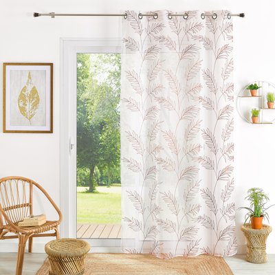 Voilage brodé motif feuilles HOME MAISON