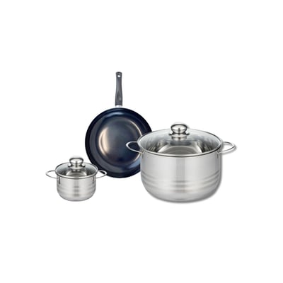 Batterie 1 poêle 20cm + 2 faitouts 12/24cm PRIMA BRILLANT ELO